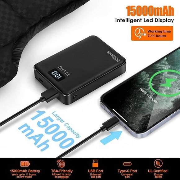 TTYHC Heated Vest for Men Women with 15000mAh Battery, Lightweight Heated  XXL - Picture 4 of 7